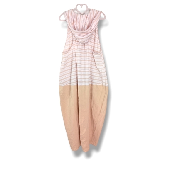 Free People Striped Pink and Tan Hooded Dress - Picture 7 of 9